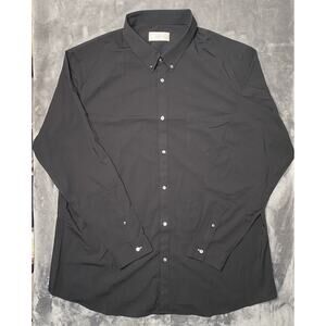 Sene Mercer Button Down Dress Shirt Men's XXL Black Long Sleeve Breeze Tech